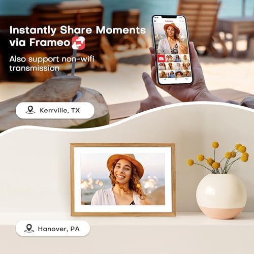 Frameo 10.1" Digital Picture Frame WiFi 32GB, Birthday Gifts for Mom, Women - Image 4
