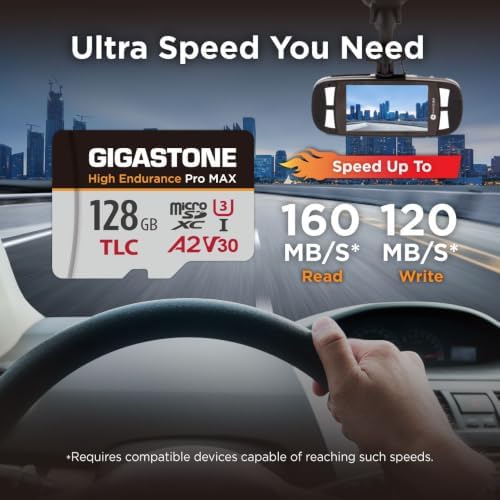 【5 Yrs Free Data Recovery】【Dash Cam】 GIGASTONE 128GB Micro SD Card, TLC High Endurance Pro MAX, Speed Up to 160MB/s, Compatible with REDTIGER Rove VIOFO VANTRUE PRUVEEO, MicroSDXC UHS-I A2 V30 U3 - Image 3