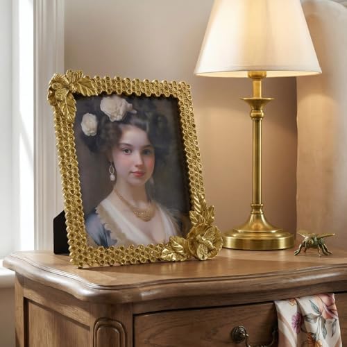 Cuspin Gold 8x10 Picture Frame Bee Floral Honeycomb Vintage Resin Frame - Image 7