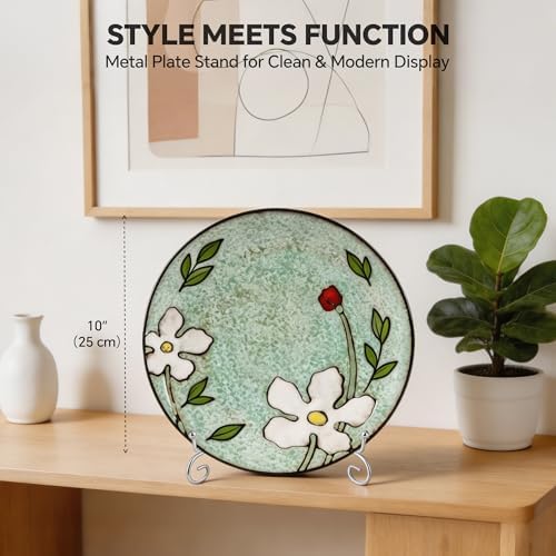 Artliving Plate Stands for Display, 8 Inch Decorative Plate Holder, Metal Picture Stand for Table, Small Easels for Display Card, Photo, and PSA Slab - Ideal for Party and Wedding (Silver, 2 Pack) - Image 4