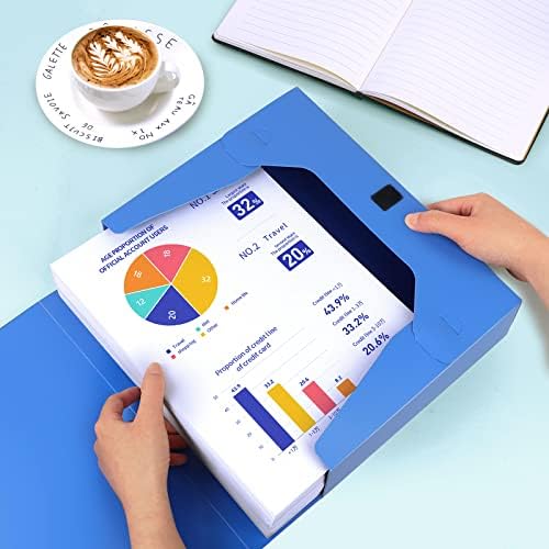 HUA JIE 4 Pack A4 Storage File Boxes Plastic Archives Cases with Lid,Blue - Image 3