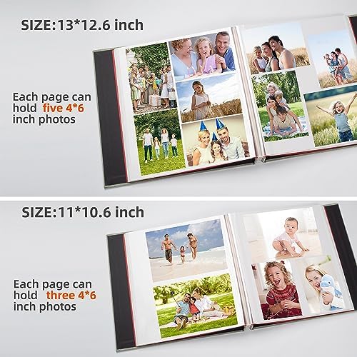 Large Photo Album Self Adhesive with Picture Display Window, DIY Scrapbook Album for 4x6 8x10 Pictures, 40 Pages Linen Cover Memory Book with Scraper and Metallic Pen(Grass Green) - Image 5