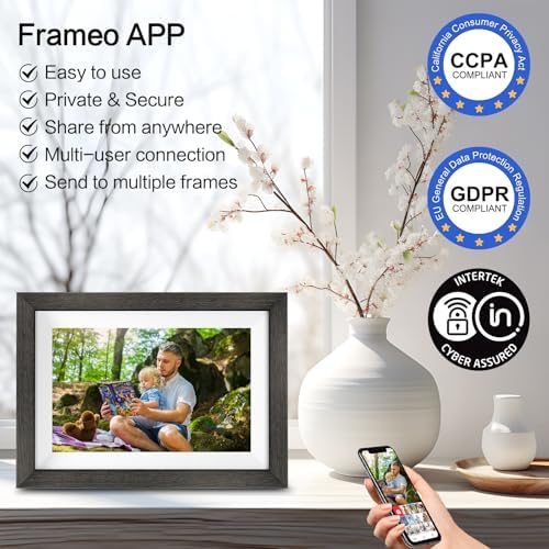 Frameo Digital Photo Frame,10.1 Inch WiFi Smart Digital Picture Frame with HD IPS Touch Screen,Auto-Rotate,Send Pictures from Anywhere via Frameo APP,Gifts for Mom - Image 3