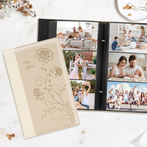 Artmag Photo Album 4x6 300 Photos, Extra Large Capacity Leather Cover Wedding Family Photo Albums Holds 300 Horizontal 4x6 Photos(Beige) - Image 4