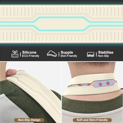 FIEIL Neck Strap Silicone Camera Straps - Padded Camera Strap, 1.5" Wide Adjustable Neck Strap - Compatible with Canon, Nikon, Sony, and More DSLR and Mirrorless Cameras (Orange purple khaki weave) - Image 6