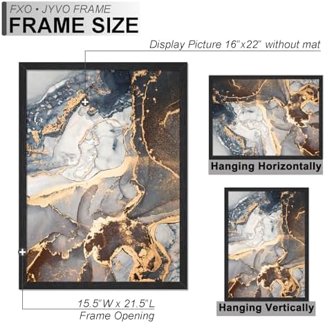 Fxojyvo 16x22 Picture Frame Set of 6 Black Engineered Wood Wall Hanging - Image 4