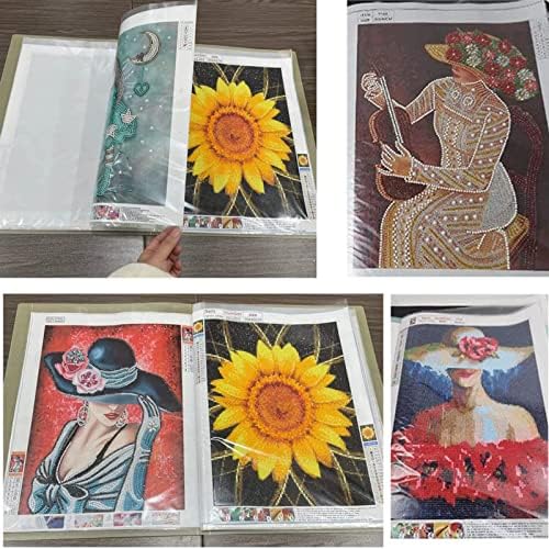 A3 Diamond Painting Storage Book, 60 Views Art Portfolio Presentations Folder with 30 Pages Protectors, 17.3x12.8in - Image 5