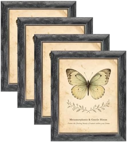 XUANLUO 8x10 Picture Frames Set of 4,Rustic Retro Photo Frame(Grey) by XUANLUO
