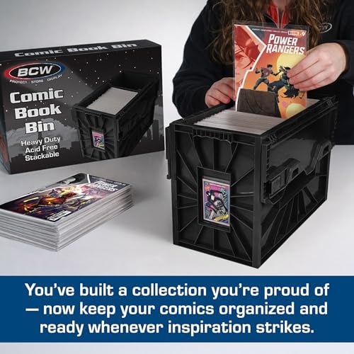 BCW Short Comic Book Bin, Holds 150 Comics Each, Black, 5 Pack - Image 2