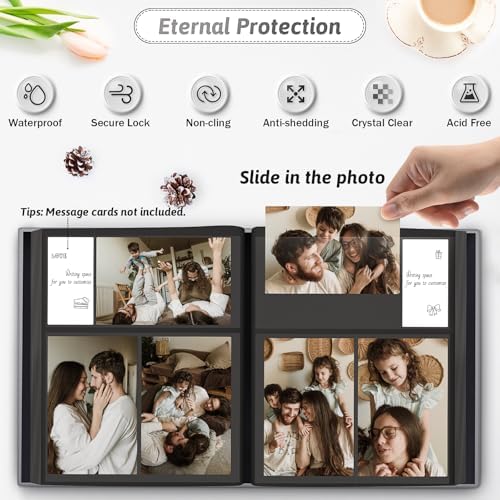 Popotop 4x6 Photo Album Holds 300 Pictures, Vegan Leather Hardcover - Image 3