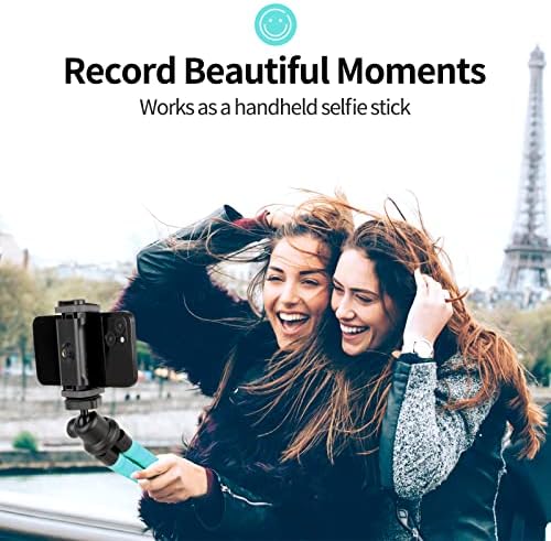 Aureday Phone Tripod, Flexible Tripod for iPhone and Android, Portable with Wireless Remote and Clip for Video Recording/Vlogging/Selfie (Blue) - Image 6