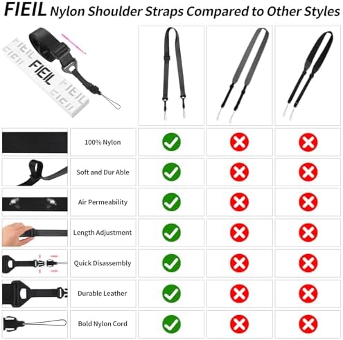 FIEIL 5 Pack Replacement Nylon Neck Lanyard, Universal Shoulder Strap Replacement Nylon Neck Lanyard, Comfortable Adjustable Shoulder Strap for iPad, Camera, Crossbody Bag, Binocular, Tablet - Image 4