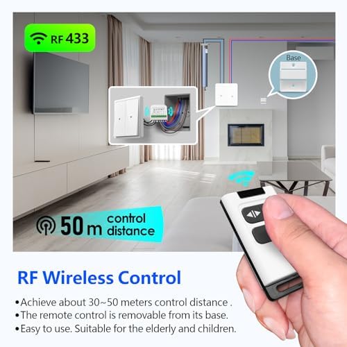 DieseRC WiFi Smart Roller Shutter Controller Module with 433Mhz RF Remote Control, Tuya APP WiFi Control Compatible with Alexa/Google Home APP Control and Manual Switch - Image 5