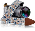 Art Tribute Camera Strap - Shoulder, Crossbody & Neck Camera Strap for Photographers, Fits All Cameras, Canon Nikon Sony Fujifilm, Padded Strap W/Quick Release, Embroidered Cotton & Leather Ends by ArtTribute