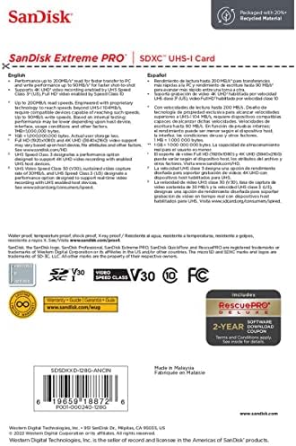 SanDisk SDSDXXD-128G-ANCIN 128gb Extreme Pro Sd Flsh 200/140mb/s Rw C10 Uhs - Image 5