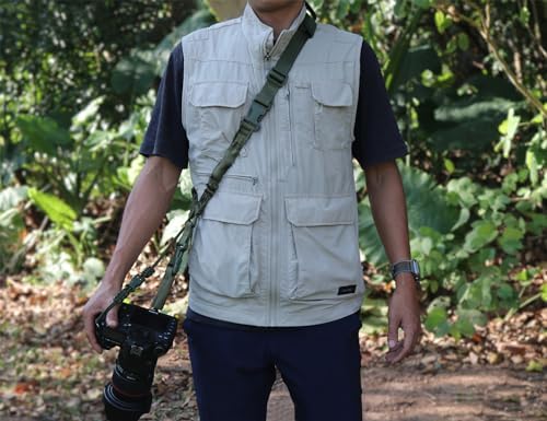 Camera Shoulder Strap Quick Release with Safety Tether, Unique Adjustable Camera Neck Strap for Nikon for Sony for Canon for Olympus DSLR Camera - Army Green - Image 3