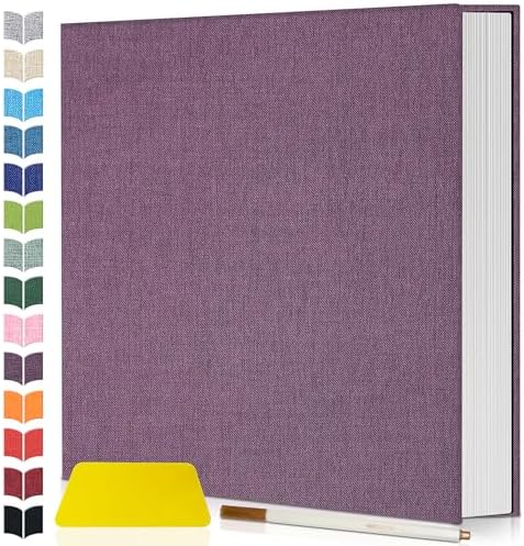 Artfeel Photo Album Self Adhesive Scrapbook,60 Pages Large Photo Book for 4x6,5x7,8x10 Pictures,DIY Album for Baby Wedding Family Travel Birthday,with Metallic Pen and Scraper by Artfeel