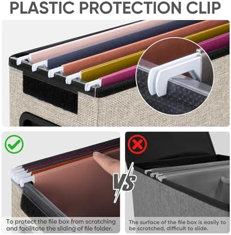 BALEINE File Organizer Box with Lid, Collapsible Hanging File Storage Box - Image 5