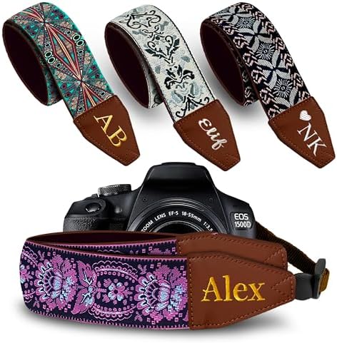 Art Tribute Custom Camera Strap Retro Pink - Add Your Text and We Make It Especially For You Get Your Own Personalized Gift Camera Strap, No Shipping Cost! by ArtTribute