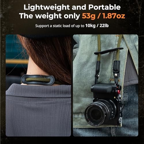 SMALLRIG Rope Camera Neck Shoulder Strap, Adjustable Braided Shoulder Strap with O-Ring and Leather Pad - Image 2