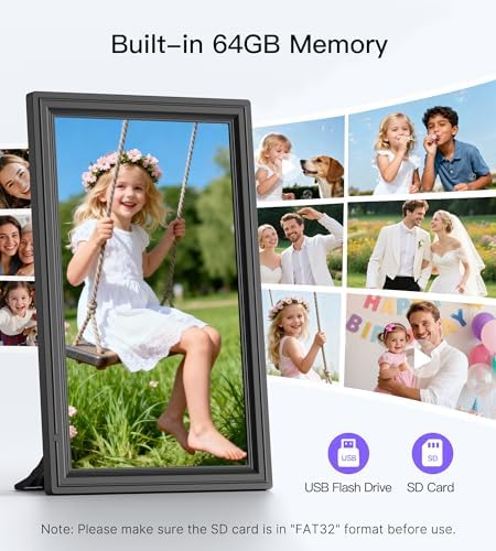 64GB Uhale 15.6" Digital Picture Frame, Large WiFi Electronic Photo Frames 1920 x 1080 IPS FHD Touch Screen, Share Photos and Videos Anywhere, Support SD/USB, Best Gifts for Parents and Grandparents - Image 3