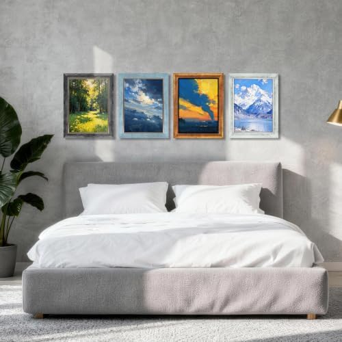 XUANLUO 9x12 Picture Frames Set of 4,Rustic Retro Photo Frame(Mix Color) - Image 5