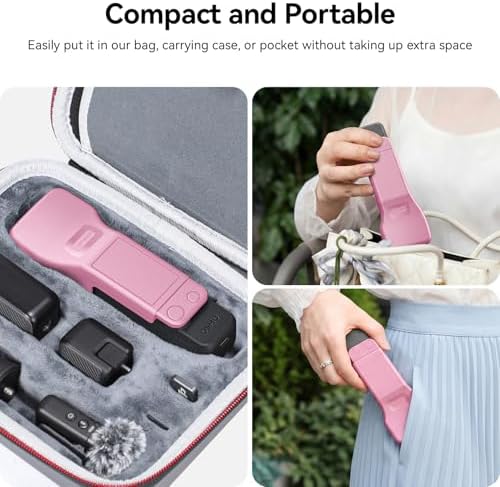 AMAZEAR Gimbal Screen Protective Cover for DJI OSMO Pocket 4/3/Xtra Muse, Pocket4 Accessories Portable Lens Cap Hard Case with Soft Lining for Carry/Protection/Storage, Quick Open/Close, Pink - Image 4