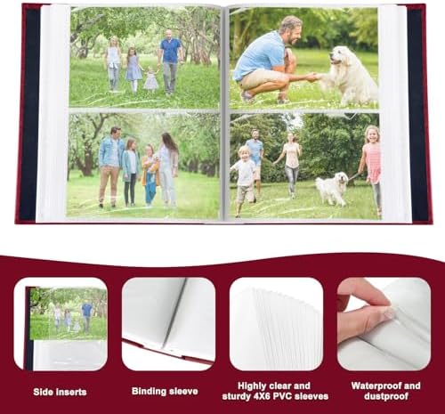 200-Pocket Photo Album 4x6 - Slip-In Picture Album with Linen Cover & Display Window, Vertical Photo Book for Wedding, Family, Baby, Anniversary & Vacation Memories (Holds 200 Photos) - Image 5