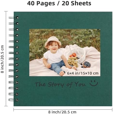 Yopih Scrapbook Album 8x8in, Acid-Free Kraft Paper 20 Sheets 40 Pages - Image 2