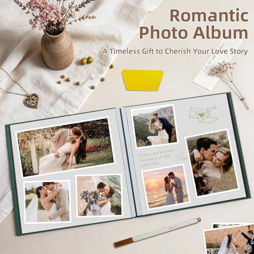 Popotop Photo Album Self Adhesive Scrapbook Album for 4x6 5x7 8x10 Pictures DIY Photo Book as Scrapbooking Supplies Kits, Birthday Gifts for Women Mom Wedding Baby Family Travel - Image 5