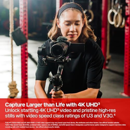 SANDISK 256GB Extreme SD UHS-I Card - Up to 230MB/s Read Speed and 160MB/s Write Speed, 4K UHD Video, U3, V30 - SDSDXV9-256G-GUCIN - Image 2