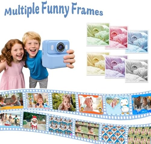 Kids Instant Print Camera,32GB Card, Dual Lens 1080P HD Video Camera for Boys Girls, Thermal Print Toy Camera, 16X Zoom, 2.4" IPS Screen, Puzzle Games, Christmas Birthday Gift for Kids 3-12(Blue) - Image 5