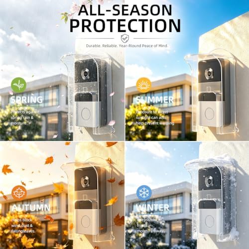 Transparent Plastic Doorbell Rain Cover , All Models Waterproof Protector Shield For Ring 1/2/3/4/2020/Pro/Pro 2/ Video Doorbells - Image 4
