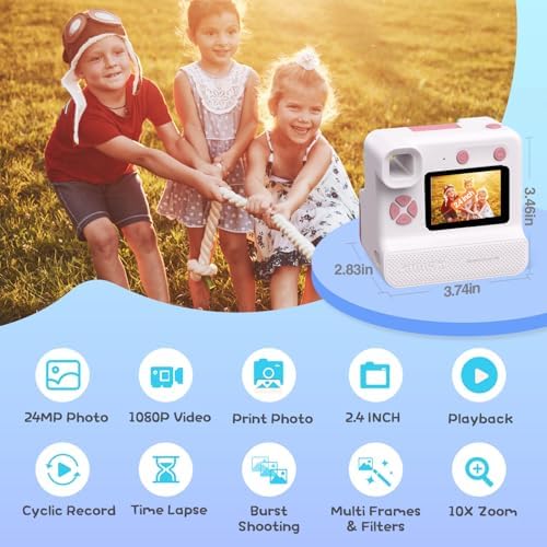 Kids Camera Instant Print, Christmas Birthday Gifts for Girl Boys Kids 3-12 - Image 2