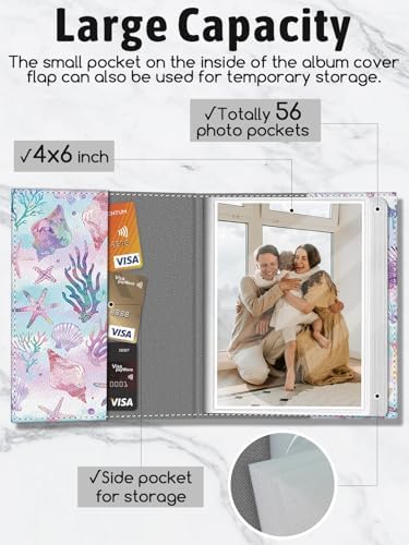 Photo Album 4x6, Small Picture Book Ocean Seashell Starfish Conch - Image 4