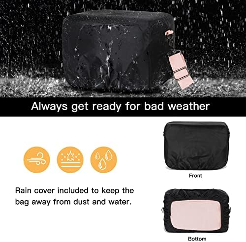 MOSISO Camera Case Crossbody Shoulder Messenger Photography Bag, Pink - Image 4