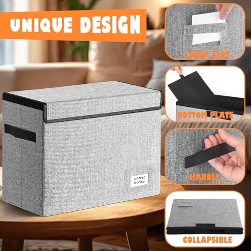 Leffis 2 Pack Comic Book Storage, Comic Book Box 15.5" X 7.5" X 11.3" - Image 6
