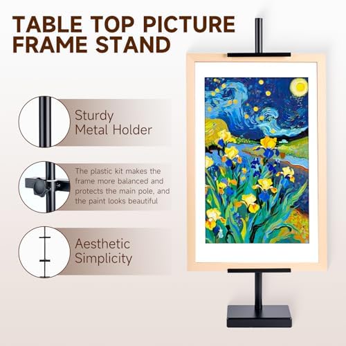 Adjustable Tabletop Easel Stand for Picture Frames up to 29" H - Metal Frame Holder Stand for Sign, Artwork, Canvas Display - Compact Black Small Easel Stands for Home Office Galleries (Black) - Image 4