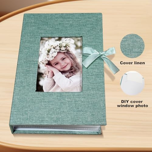 Photo Album 4x6 100 Pockets, Slip-in Picture Albums, Linen Cover Top Loader Vertical Pockets Albums for Baby, Kids Boy Girls, Wedding, Family, Anniversary, Green - Image 4