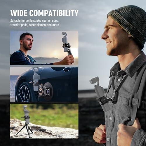 NEEWER Pocket 3 Cage Compatible with DJI Osmo Pocket 3 & Creator Combo Accessories, Gimbal Video Recording Extension Rig with Action Camera Adapter, 1/4" Threads, Cold Shoe, Cleaning Cloth, AC009 - Image 7