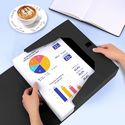 HUA JIE 8 Pack A4 Storage File Boxes Plastic Archives Cases with Lid,Black - Image 3