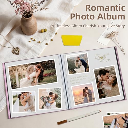 Popotop Photo Album Self Adhesive Scrapbook Album for 4x6 5x7 8x10 Pictures DIY Photo Book as Scrapbooking Supplies Kits, Birthday Gifts for Women Mom Wedding Baby Family Travel - Image 5