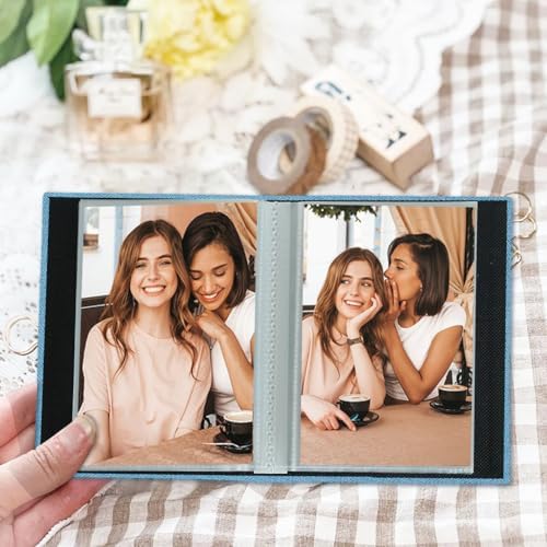 Artmag Mini Photo Album 4x6 50 Pockets 2 Pack, Linen Cover with Front Window Album Each Holds 52 Vertical Photos for Family Wedding Baby Children (Teal) - Image 3