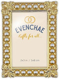 2x3 Mini Picture Frame: Faux Pearls + Gold Detailing by Evenchae