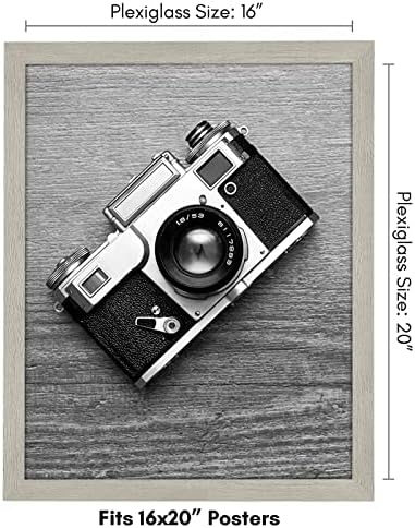 Americanflat 16x20 Poster Frame - Gray Engineered Wood with Polished Plexiglass - Wide Picture Frame for Vertical or Horizontal Wall Display - Epic Collection - Gray - Image 2