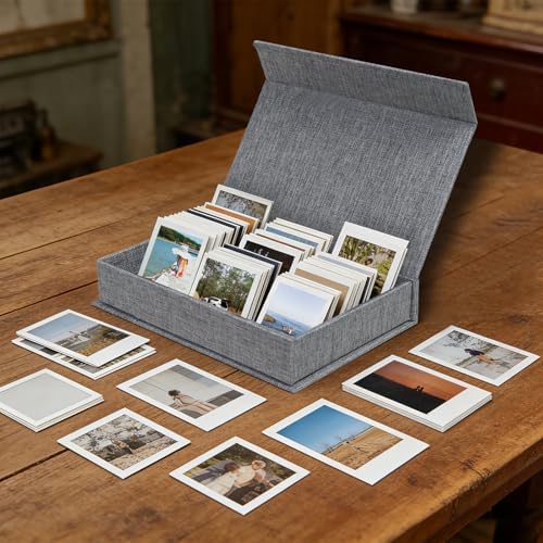 8x10 Photo Storage Box, Premium Linen Memory Box for Photos, Pictures, Certificates, Scrapbooking Supplies & Jewelry - Portable, Stackable Organizer for Home, Crafters & Collectors - Image 5