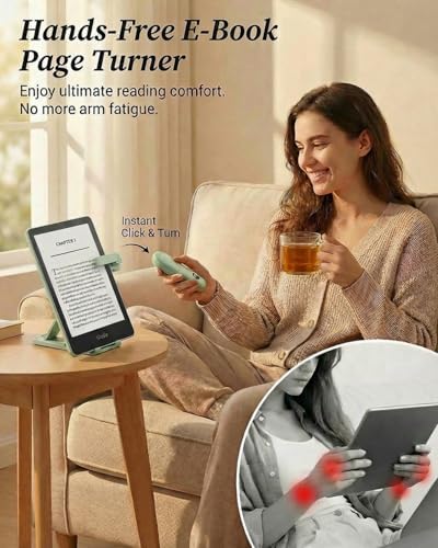 RF Remote Control Page Turner with Upgrade LCD Power Display, Wireless Reading Clicker for Kindle Paperwhite Kobo Oasis iPad, Phone Camera Remote Trigger, 36-Month Warranty (Green) - Image 3