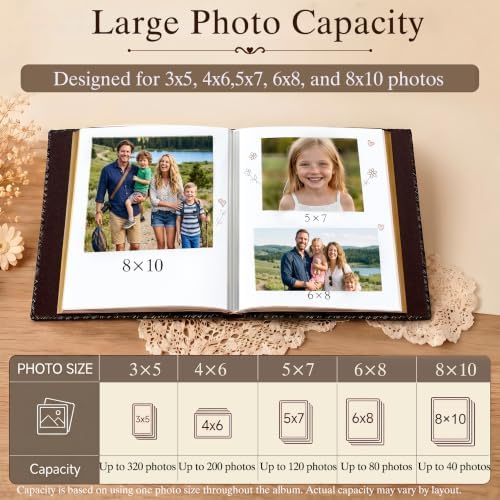 Wine Red Large Self-Adhesive Photo Album, PU Leather Cover - Image 4
