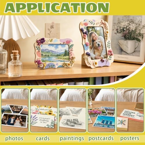 VOKOY 50 Pack DIY Wooden Picture Frames for Crafts,Vintage Wave Shape - Image 4