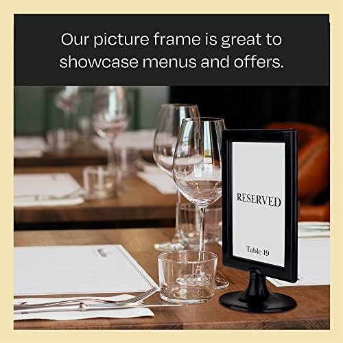 ALBEN Double Sided Standing Picture Frames - (Black, 4 count) 4x6 Inch Pedestal Photo Frame with Inserts and Base - 2 Sided Frame for Vertical Display - Image 5